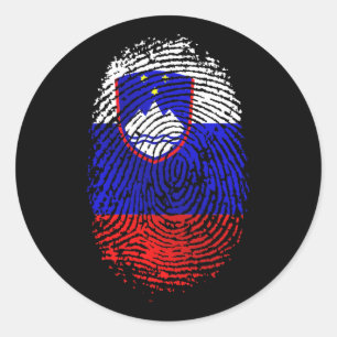 100% Slovenian from my DNA to my fingerprints Classic Round Sticker