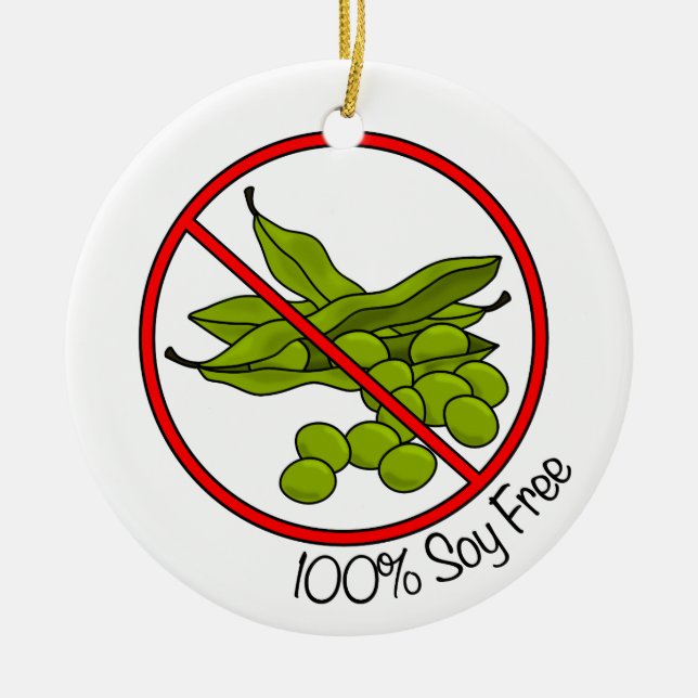 100% Soy Free Ceramic Ornament (Front)
