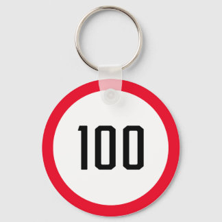 100 Speed Limit Round Road Traffic Sign | Keychain