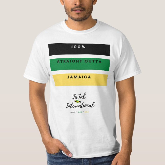 100% Straight Outta Jamaica T-Shirt (Front)
