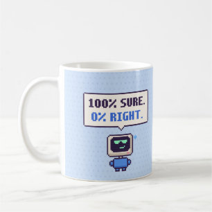 100% Sure. 0% Right. Funny AI Pixel Mug
