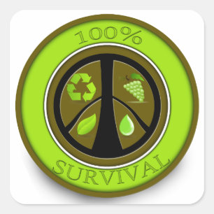 100% Survival Prepper Eco Design Square Sticker