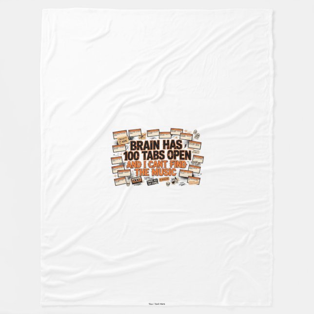 100 Tabs Open Fleece Blanket — Funny ADHD Throw (Front)
