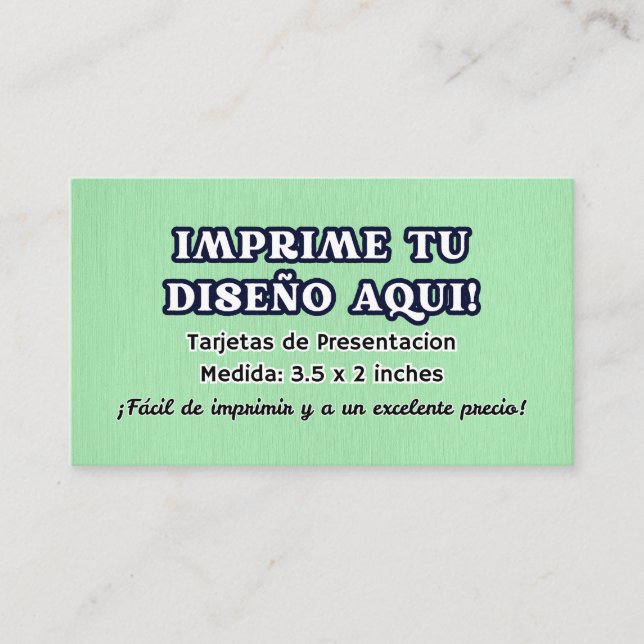 100 Tarjetas de Presentacion para negocio Business Card (Front)