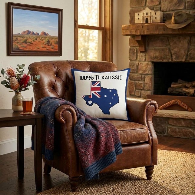 100% Texaussie Throw Pillow (Creator Uploaded)