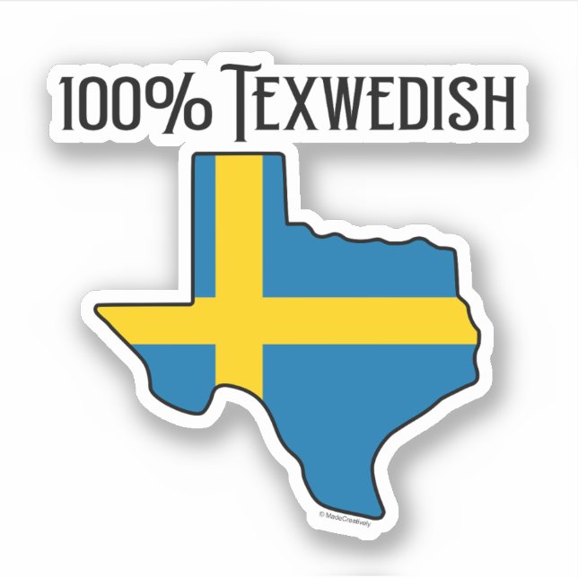100% Texwedish Custom-Cut Vinyl Sticker (Front)