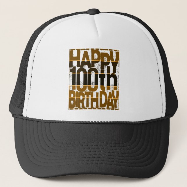 100 th birthday_multi layer of gradient trucker hat (Front)