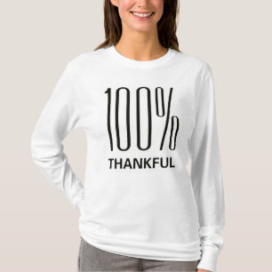 "100% Thankful" Text T-Shirt