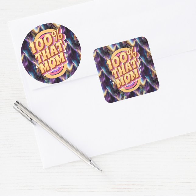 100% That Mum Abstract Pattern Square Sticker (Creator Uploaded)