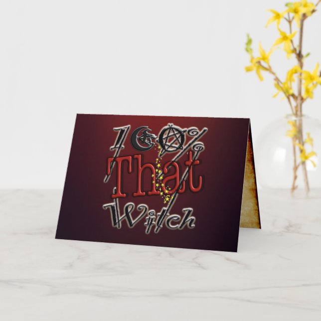 100% That Witch by Carolyn @thewitchescorner Greet Card (Yellow Flower)