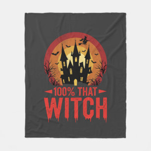100% That Witch Halloween Castle Fleece Blanket