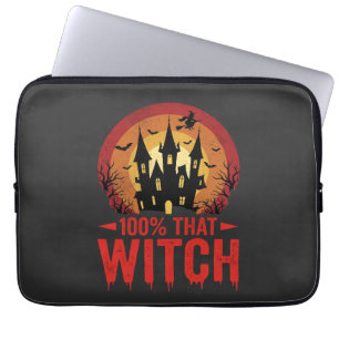 100% That Witch Halloween Castle Laptop Sleeve