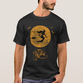 100 that Witch Halloween Party Wine Drinking Women T-Shirt