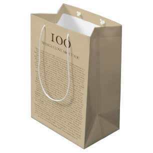 100 Things I Love About You Customisable Gift Medium Gift Bag