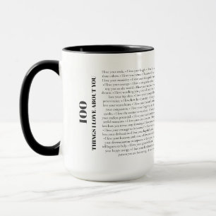 100 Things I Love About You Customisable Gift Mug