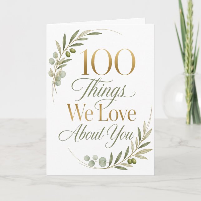 100 Things We Love About You Card (Front)
