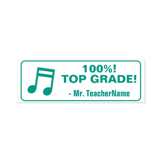 "100%! TOP GRADE!" + Custom Educator Name Self-inking Stamp (Design)