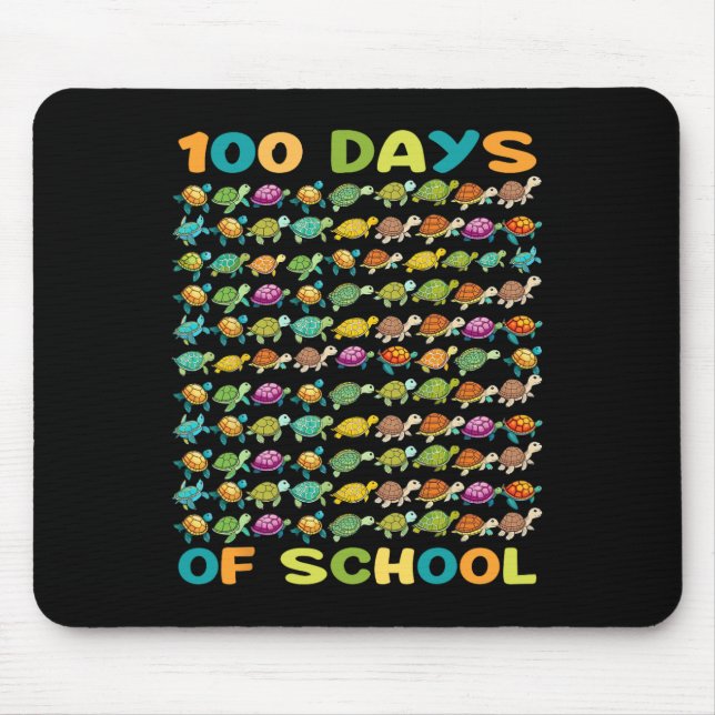 100 Turtles 100 Days Of School Turtle Lovers  Mouse Pad (Front)