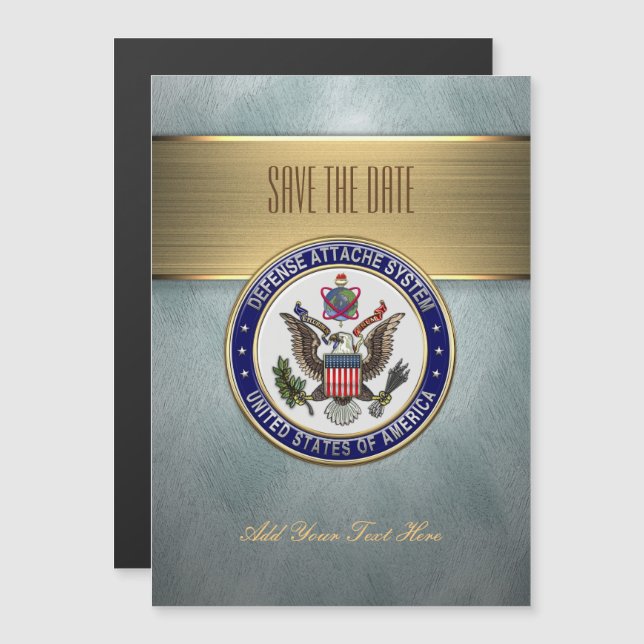 [100] U.S. Defence Attaché System (DAS) Emblem [3D Magnetic Invitation (Front/Back)