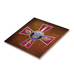 [100] Ukrainian Air Force Emblem Ceramic Tile
