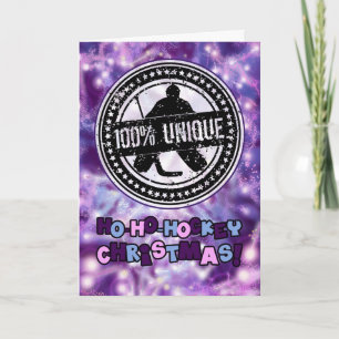 100% Unique Hockey Goalie Christmas Holiday Card