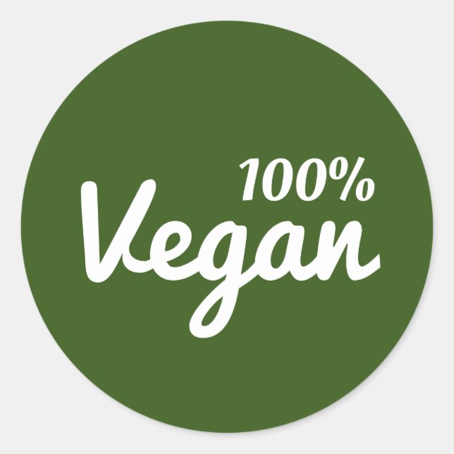 100% Vegan Green Stickers (Front)
