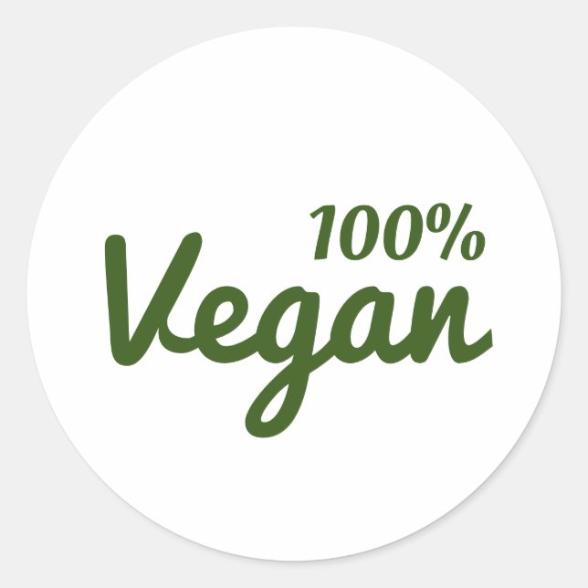 100% Vegan Oval Stickers (Front)