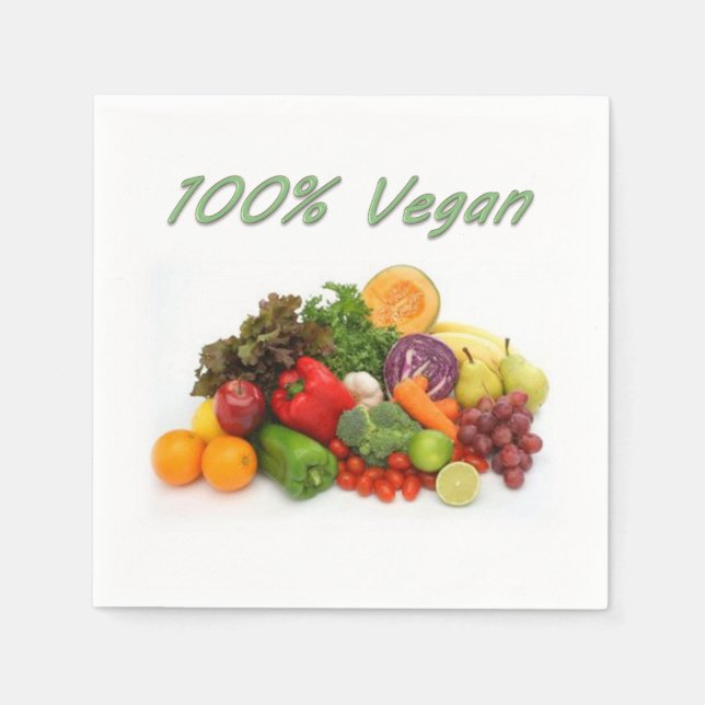 100% Vegan Paper Napkins (Front)