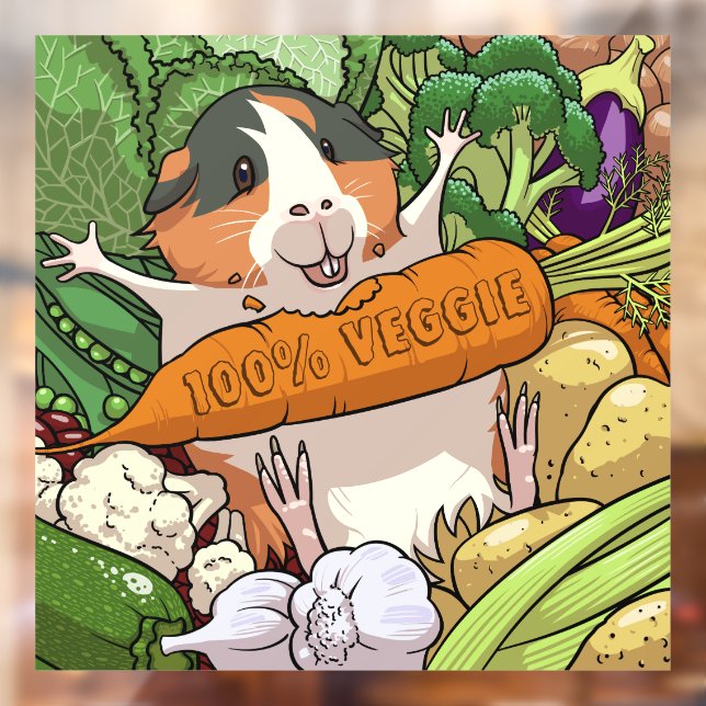 100% Veggie Happy Guinea Pig With Carrot (Sheet 2)