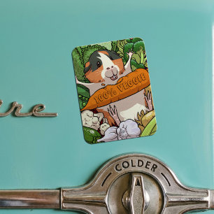 100% Veggie Happy Guinea Pig With Carrot Magnet