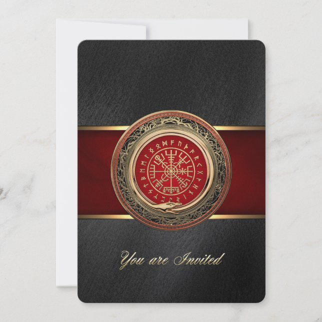 [100] Vegvisir - Viking Gold Magic Runic Compass (Front)