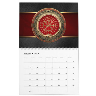 [100] Vegvisir - Viking Gold Magic Runic Compass Calendar