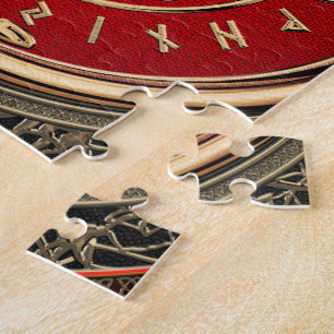 [100] Vegvisir - Viking Gold Magic Runic Compass Jigsaw Puzzle