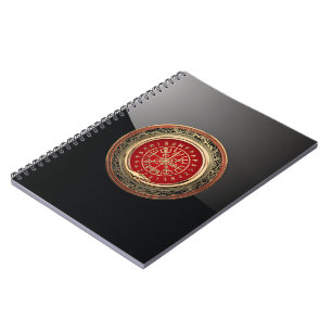 [100] Vegvisir - Viking Gold Magic Runic Compass Notebook