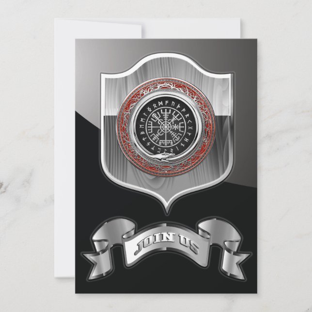 [100] Vegvisir - Viking Silver Magic Runic Compass (Front)