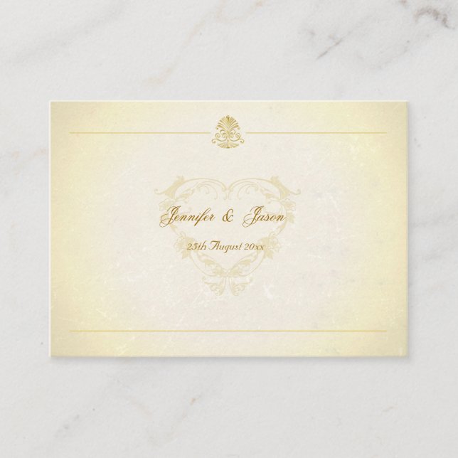 100 Wedding Enclosures Vintage Parchment Paper Enclosure Card (Front)