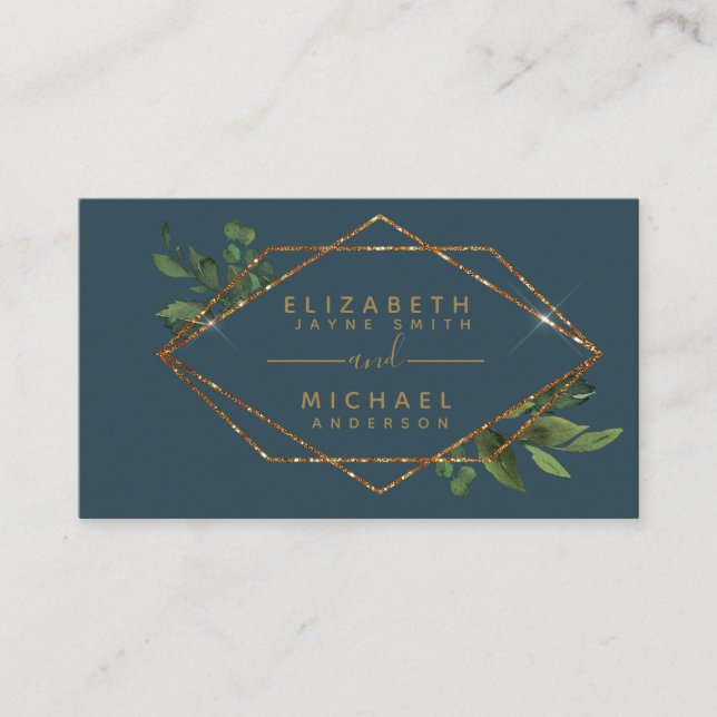 100 x Greenery Gold Wedding Enclosure Details Card (Front)