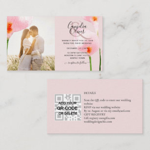100 x MINI Photo Wedding Invite QR Code Details