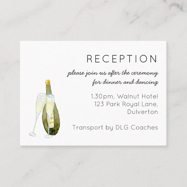 100 x Wedding Enclosure Details Itinerary Cards (Front)