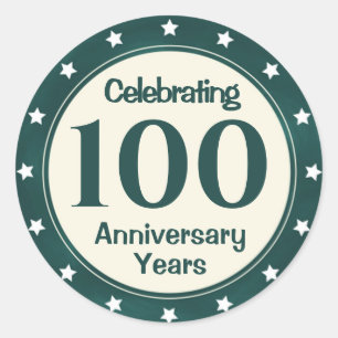 100 Year Anniversary Classic Round Sticker