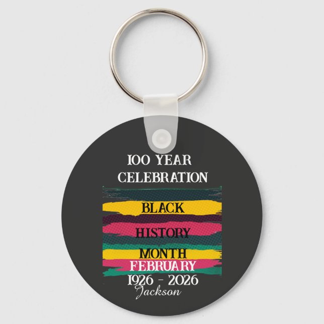 100 year celebration black history month 2026 key ring (Front)