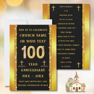 100 Year Church Anniversary, STUNNING Diamond Invitation