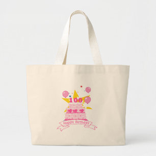 100 Year Old Birthday Cake Large Tote Bag