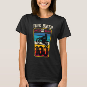 100 Year Old Birthday Party 100th Family Dirt Bike T-Shirt