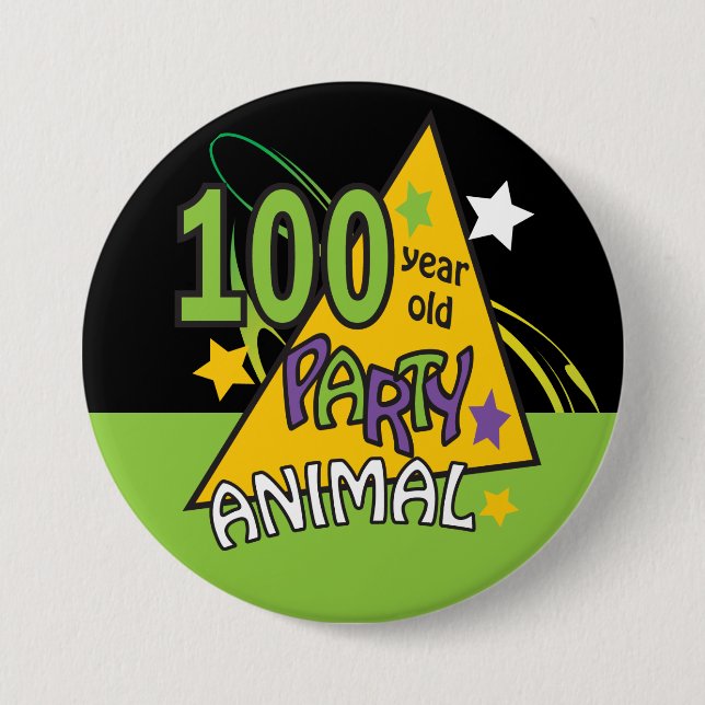 100 Year Old Party Animal 7.5 Cm Round Badge (Front)