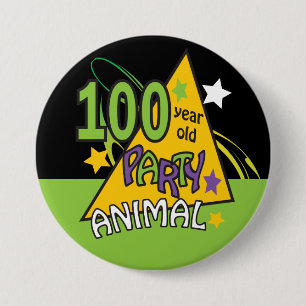 100 Year Old Party Animal 7.5 Cm Round Badge