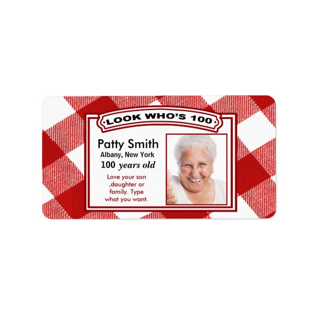 100 Year Old Sticker Labels - Easy to Customise (Front)
