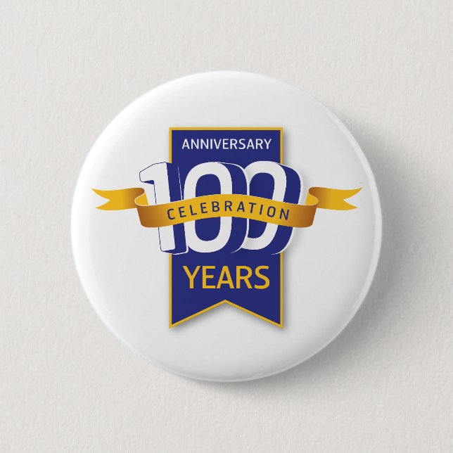100 Years Anniversary Design 6 Cm Round Badge (Front)