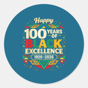 100 Years Black Excellence Africa Classic Round Sticker