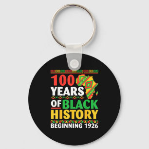 100 years black history beginning 1926 centennial key ring